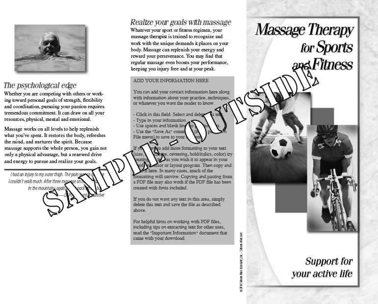 Sample outside of Sports brochure.
