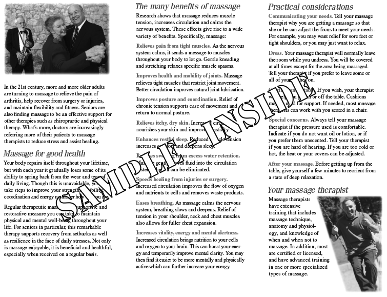 Sample inside of Seniors brochure.